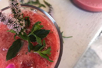 Refreshing cocktail with natural ingredients at Kavos studios