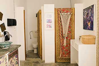 The bathroom at the pool area