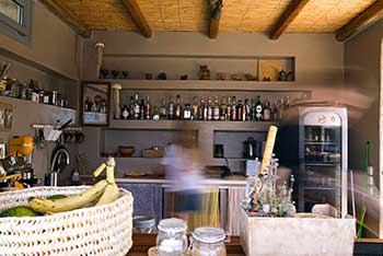 The bar at Kavos studios