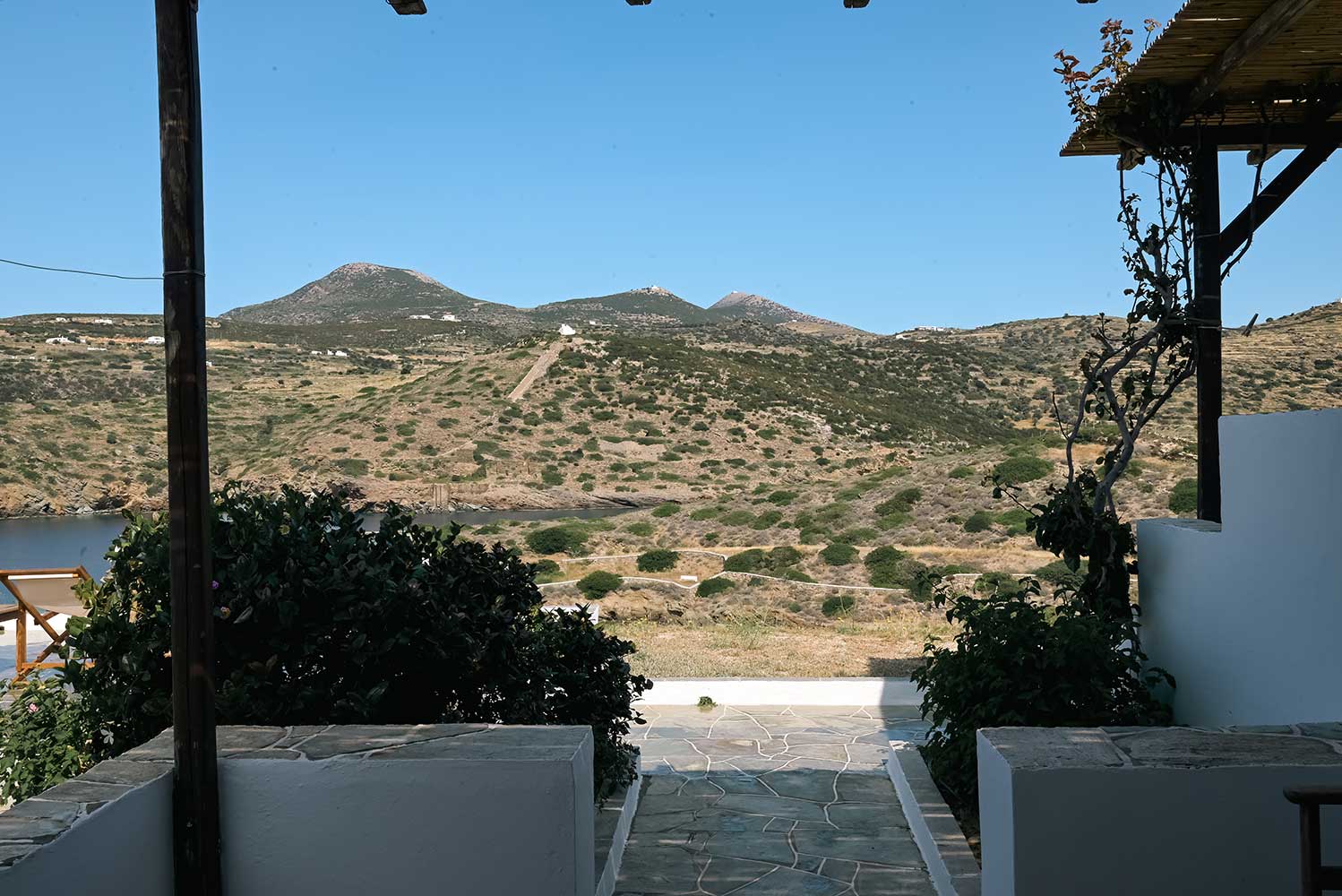 The patio of Studios Almira and Rigani at Kavos