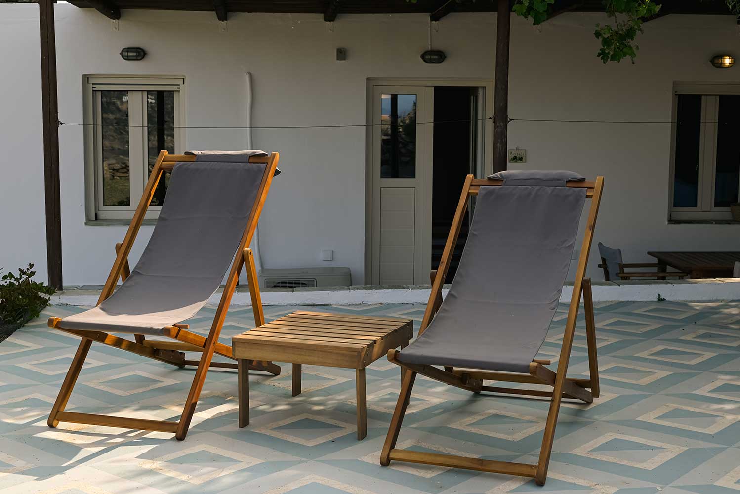 The patio at Ambeli family house at Kavos