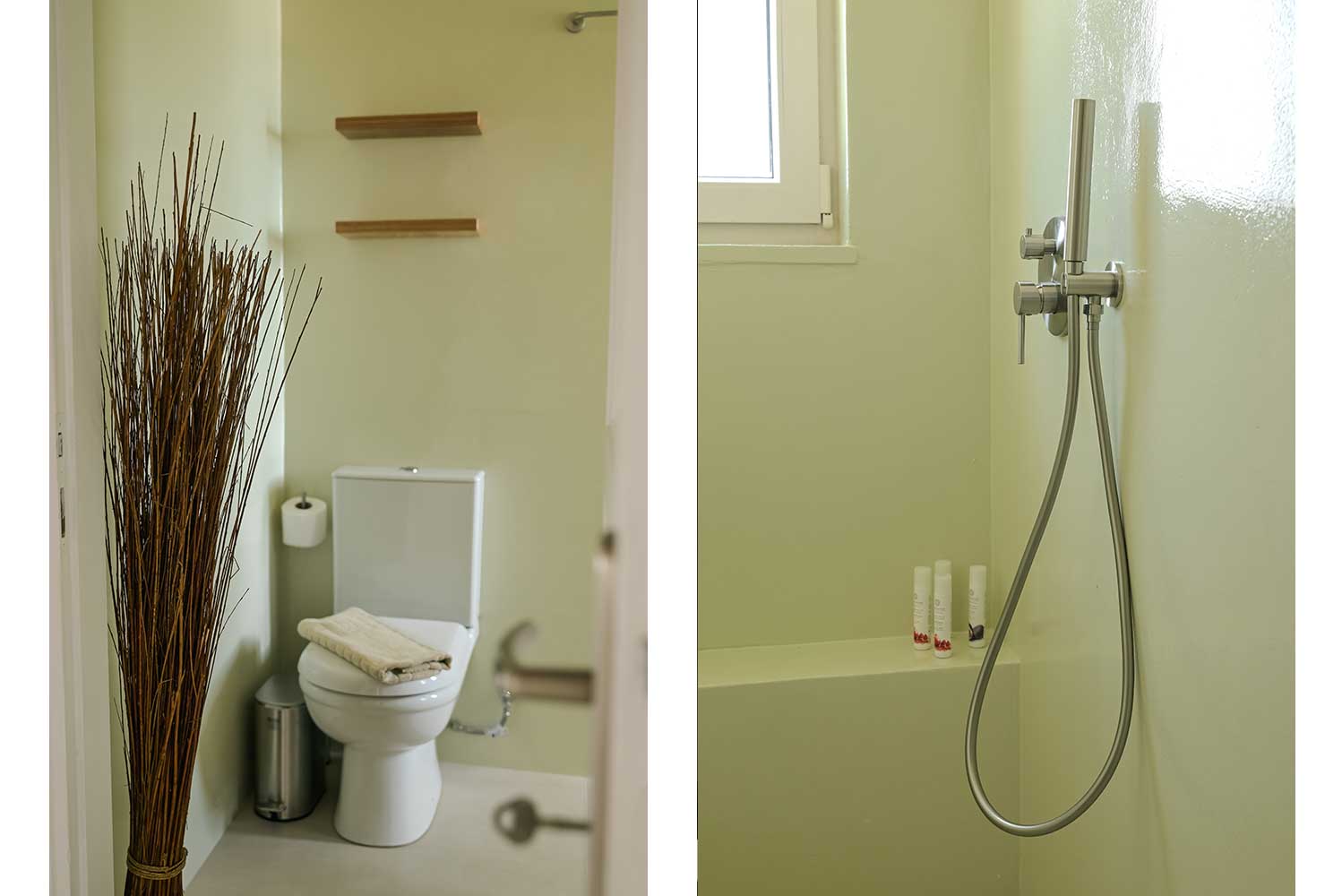 The bathroom of Elia family house at Kavos