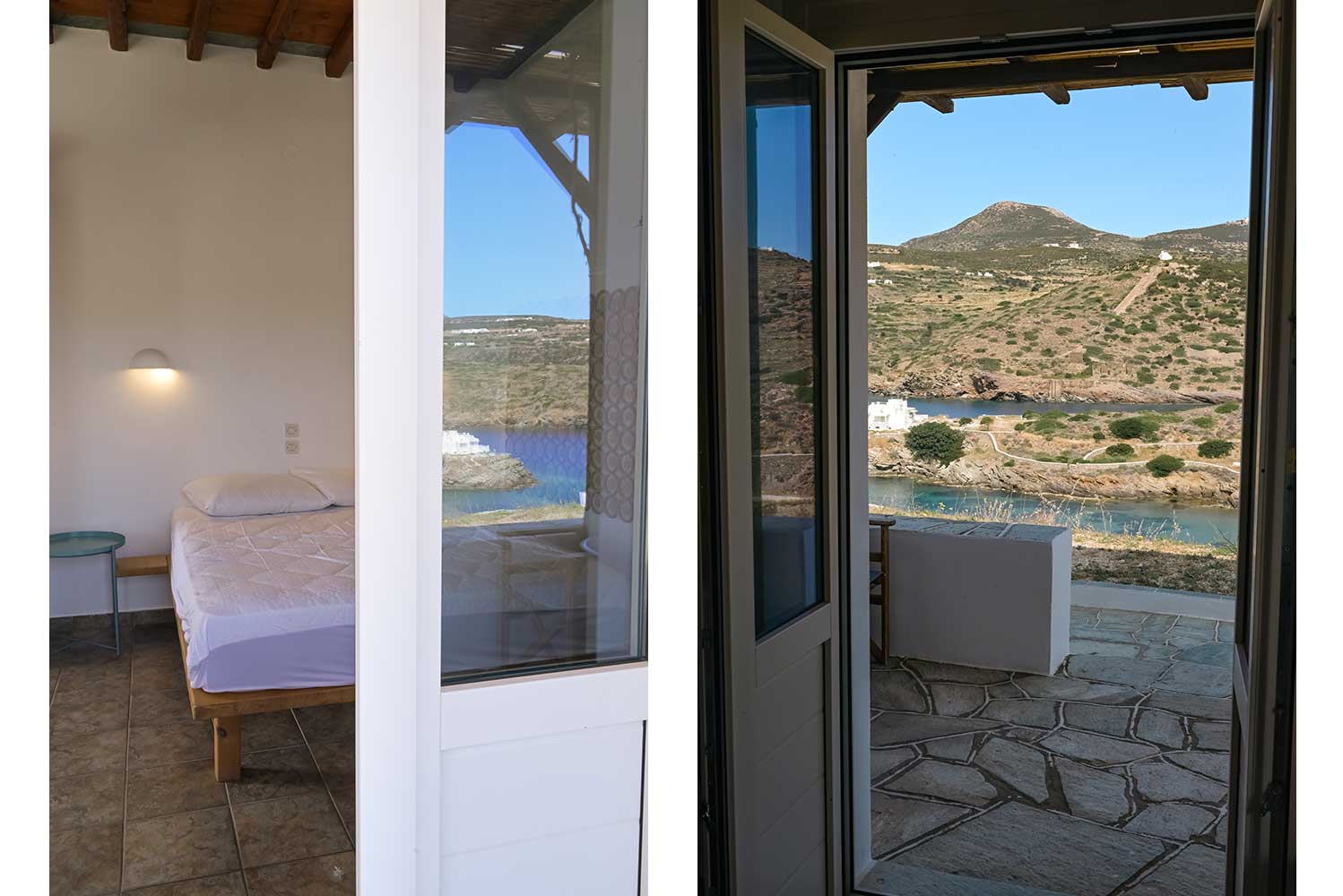 La chambre du studio familial Louisa à Kavos